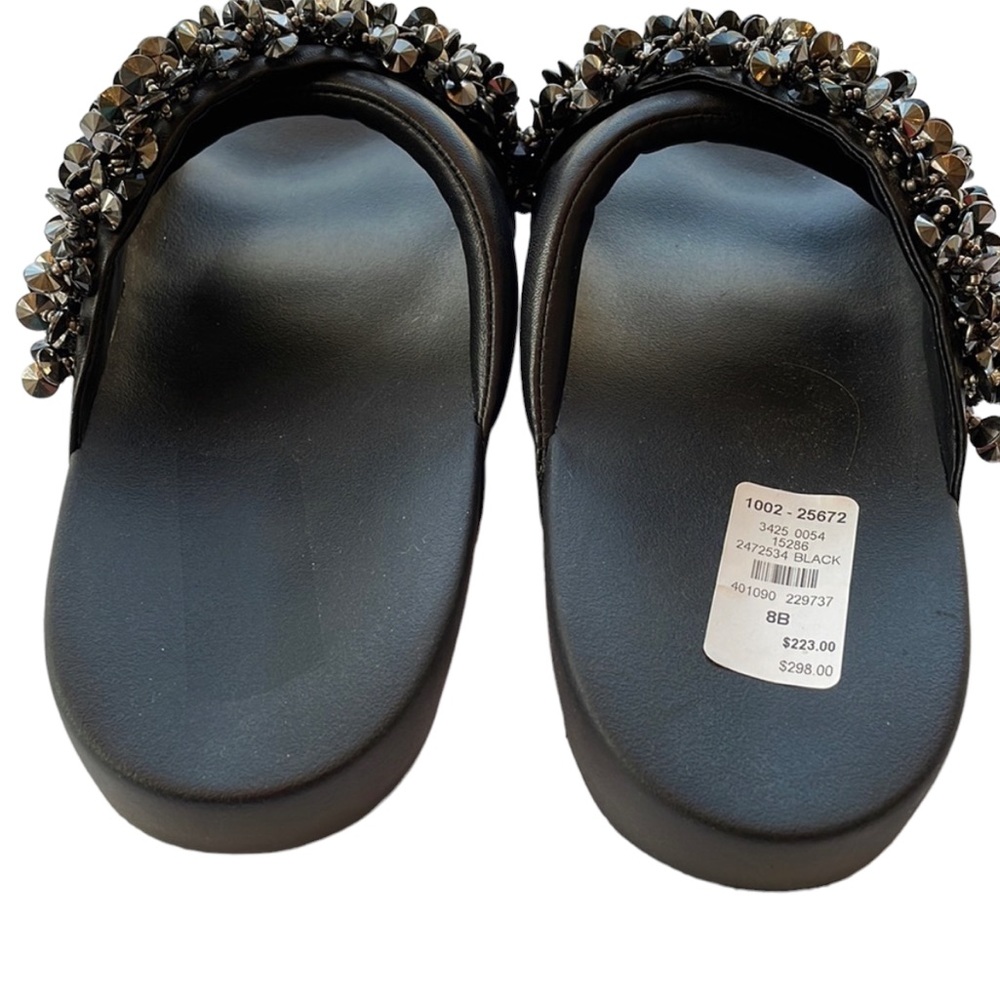 TORY BURCH embellished black sandals, size 8B NWT - Picture 4 of 5